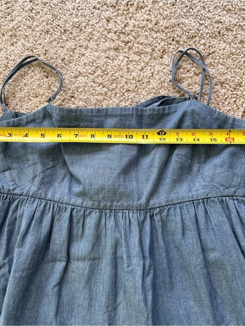 J.‎ Crew Tie Back Tiered Chambray Dress Organic Size 6